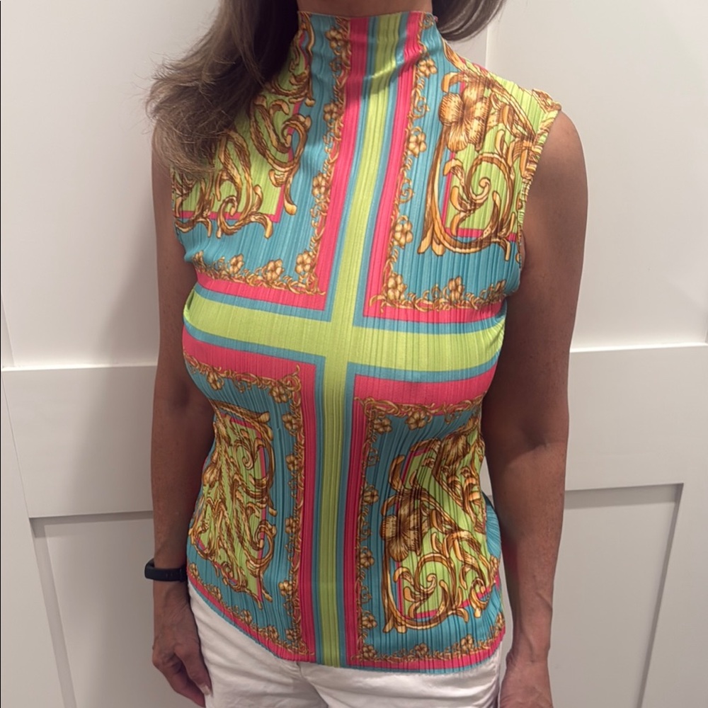 Missguided+ Pink and Green Fitted Ribbed Tank Top